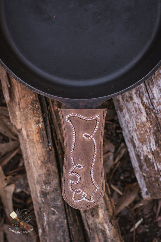 Boot Stitched Cast Iron Skillet Handle Cover