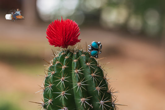 Sterling Silver and Genuine Turquoise Ear Cuff