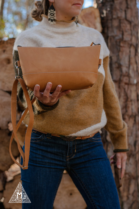 SALE Camel Tan Sling Bag