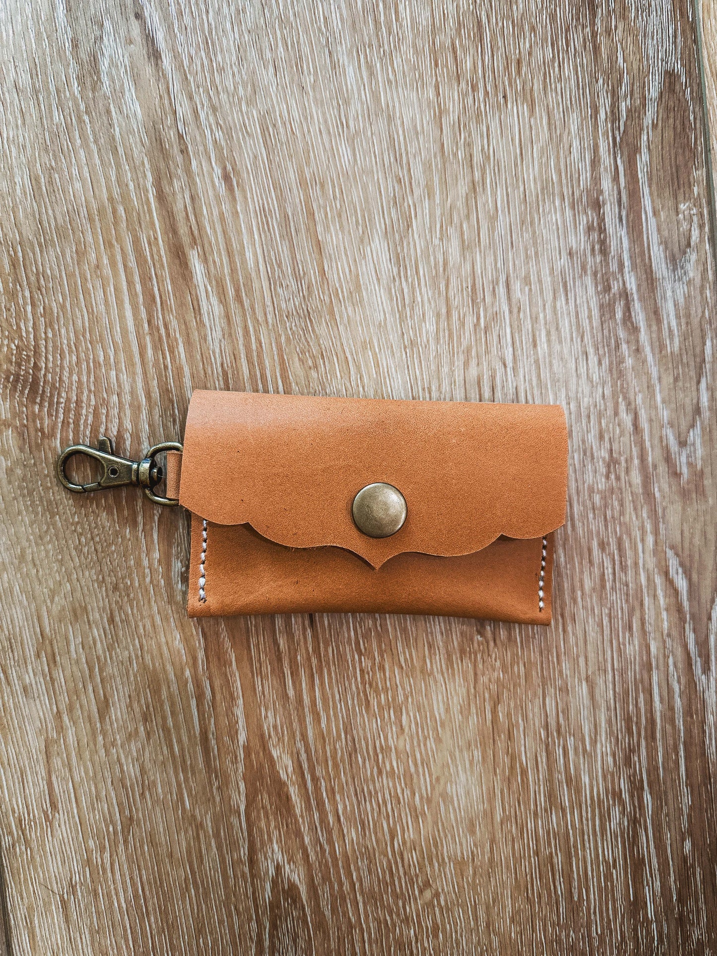 Camel Mini Wallet Keychain Card Holder Minimalist Women's